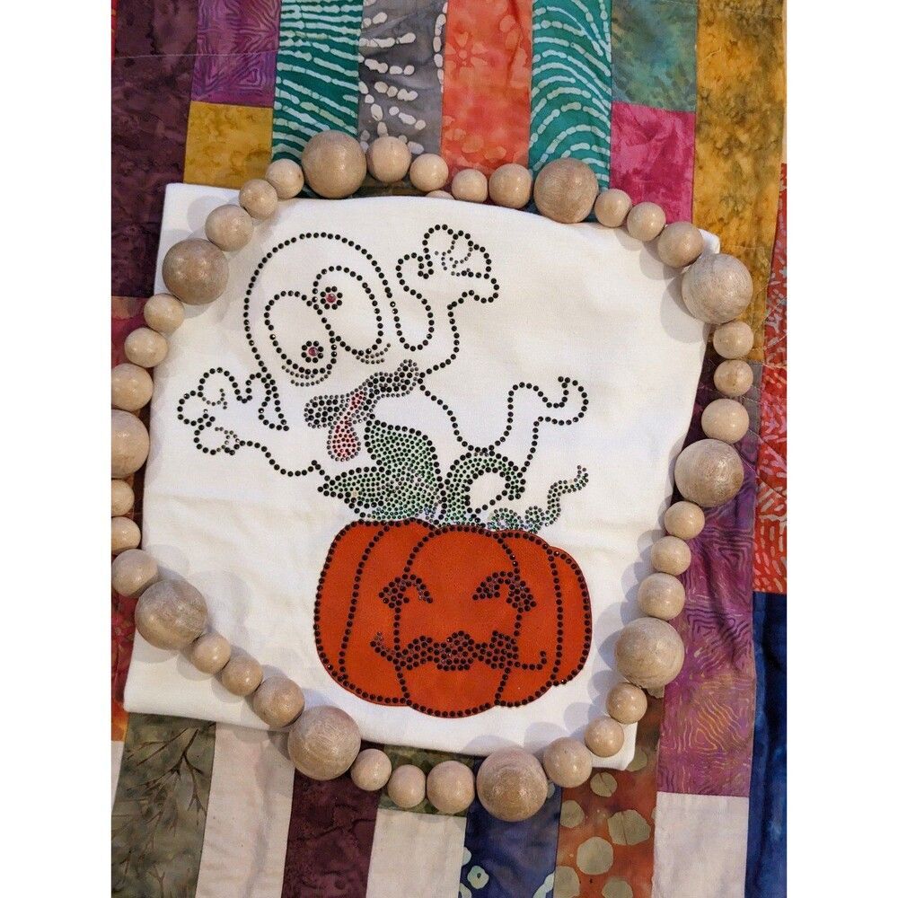 One of a Kind Rhinestone Halloween shirt for girls or boys size medium brand new